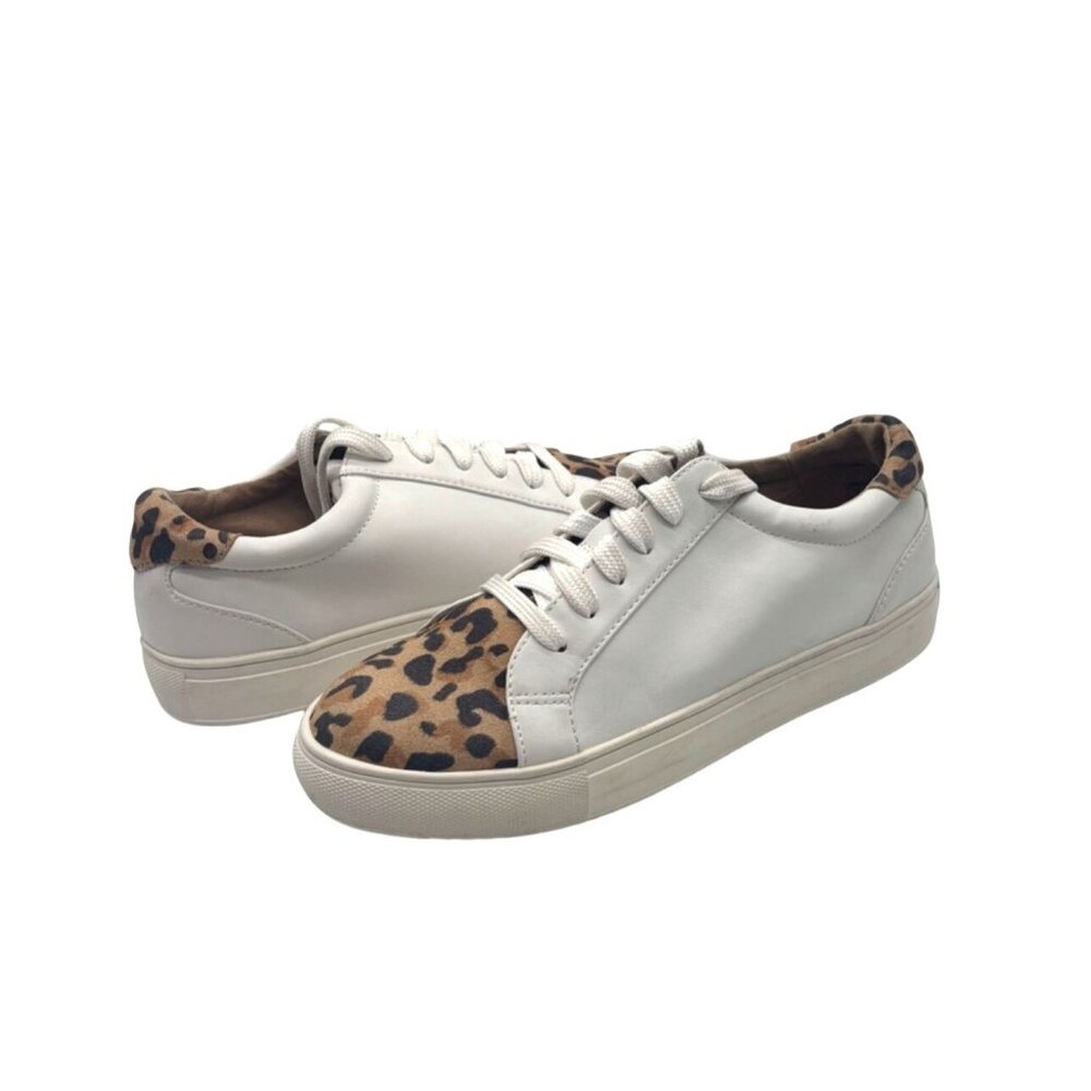 14Th & Union Women’s Cameo Fashion Sneakers, White/Leopard print, Size 7, M